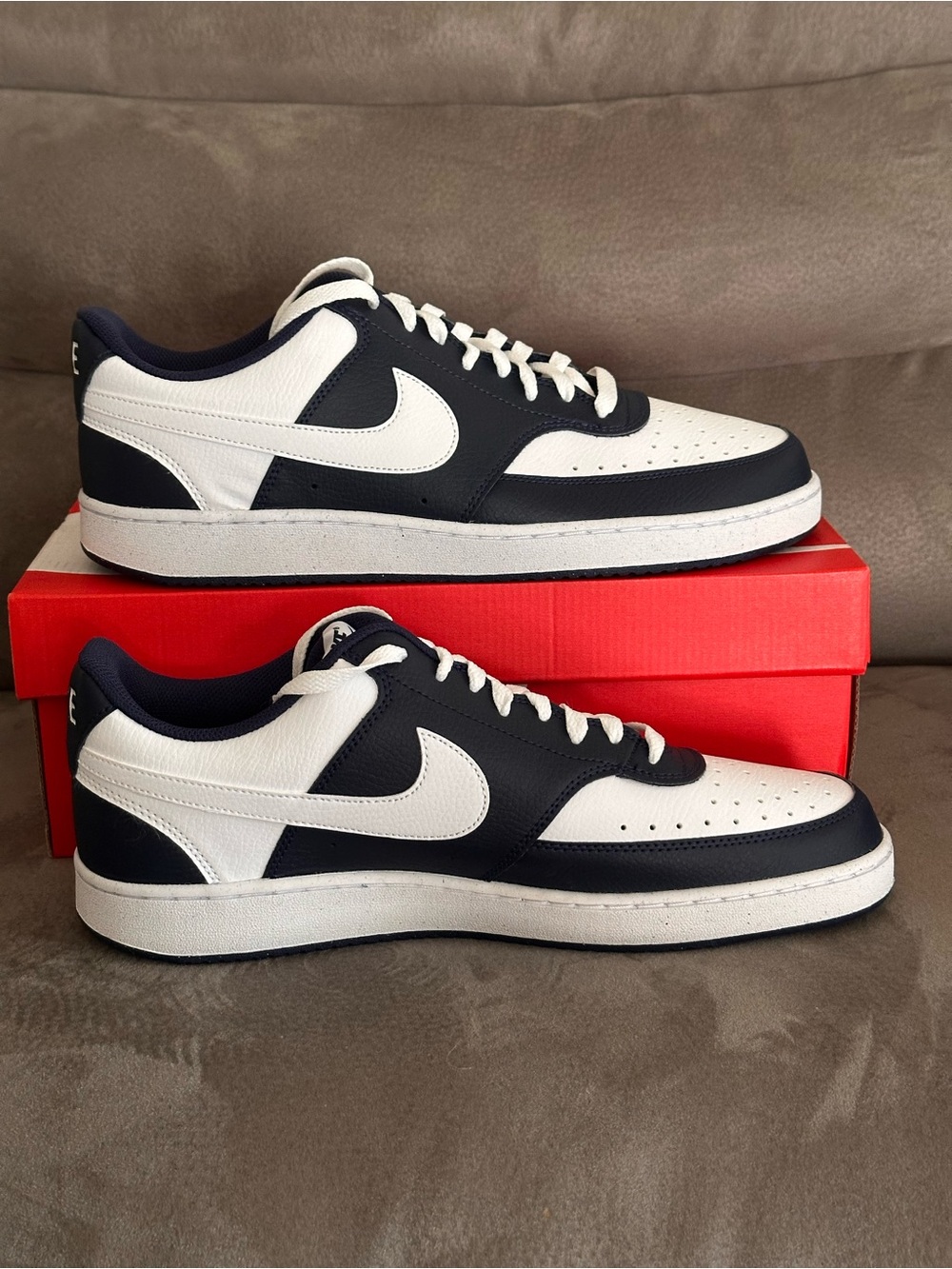 Nike Court Vision Low Next Nature Mens 10.5 Midnight Navy White Size 12